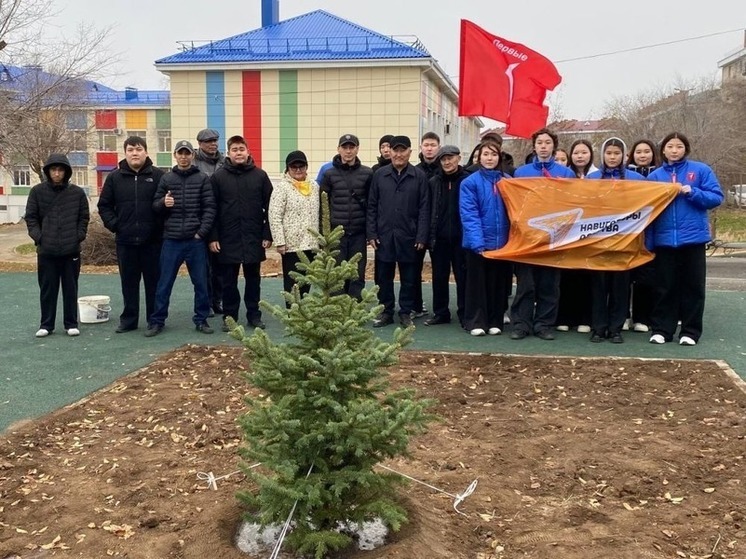 Во дворе элистинской школы продолжают благоустройство