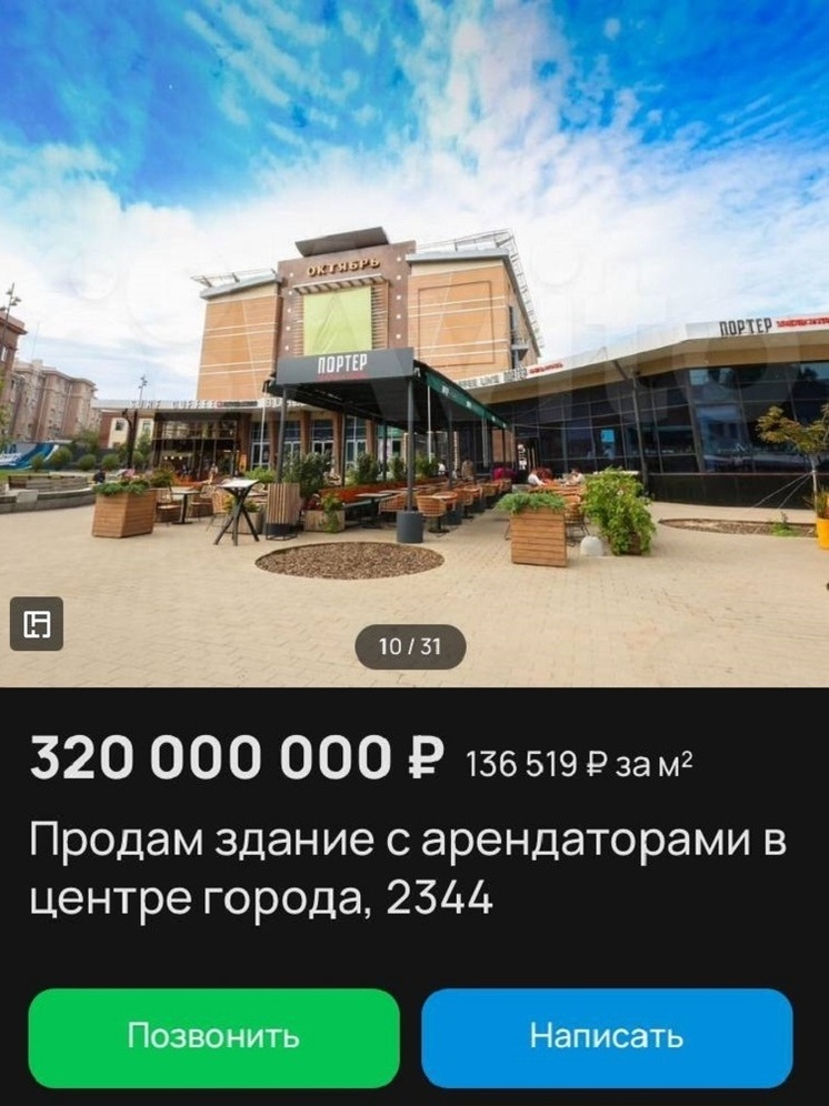 Здание кинотеатра «Октябрь» в центре Нижнего выставили на продажу