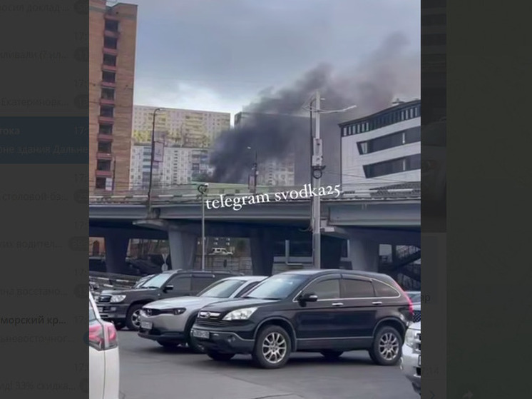 Пожар на Гоголя во Владивостоке: загорелось здание рядом с Таможенным управлением