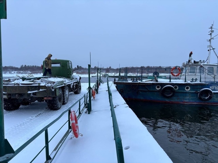 На реке Ваге у Шенкурска запущено движение по понтонному мосту