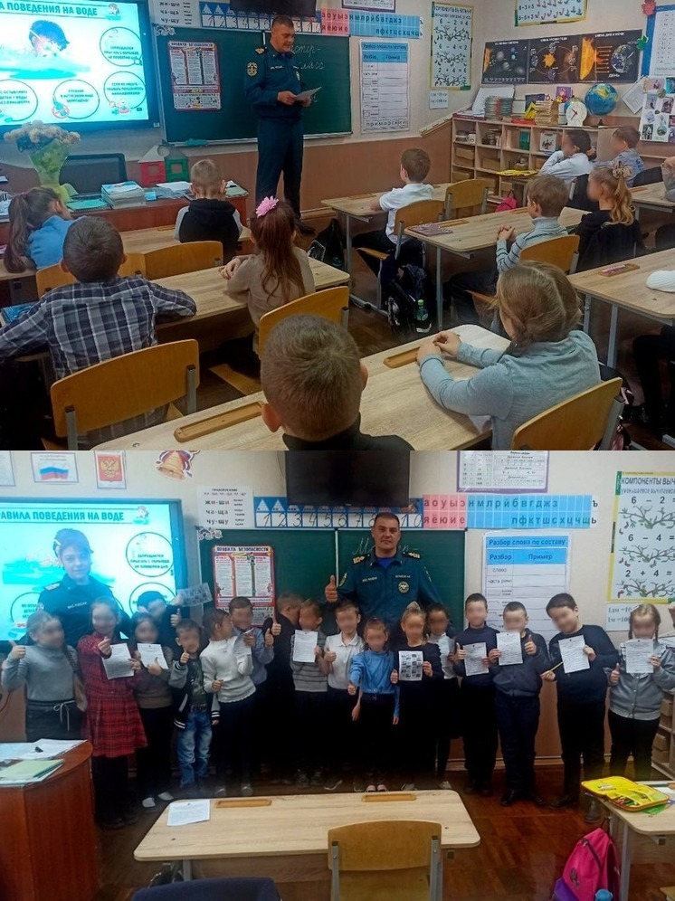 Спасатели МЧС рассказали школьникам Бердянска о безопасности на воде