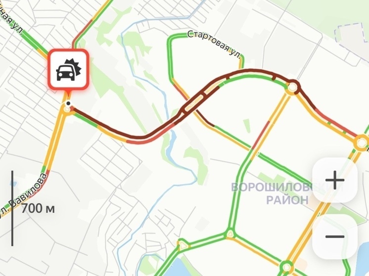 Многокилометровая пробка в Ростове образовалась на проспекте Королева