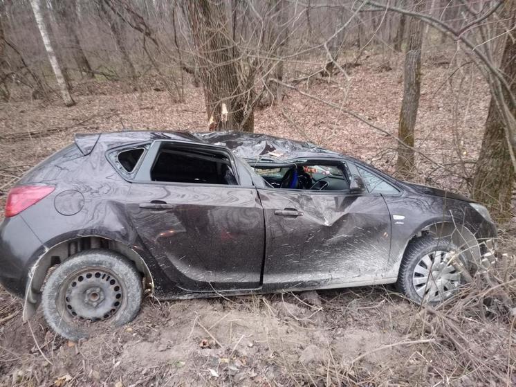 Иномарка съехала в кювет и врезалась в дерево под Липецком