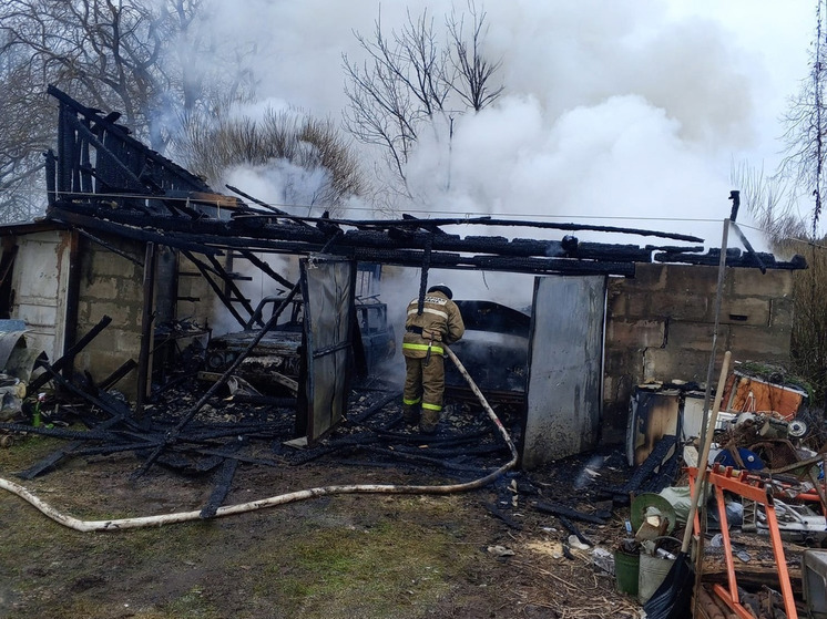В Парфинском районе сгорели два автомобиля в одном гараже
