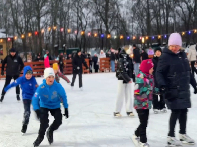 В Кингисеппе открыли каток в парке «Романовка»