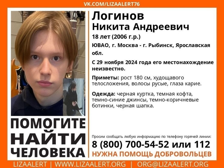В Ярославской области 10 дней ищут 18-летнего рыбинца