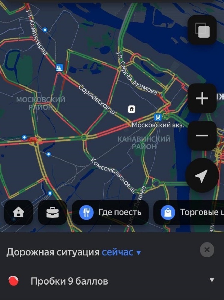 Нижний Новгород встал в 9-балльных пробках