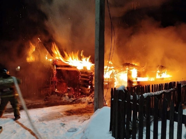 В Алтайском крае из-за неосторожного обращения с огнем загорелось частное подворье