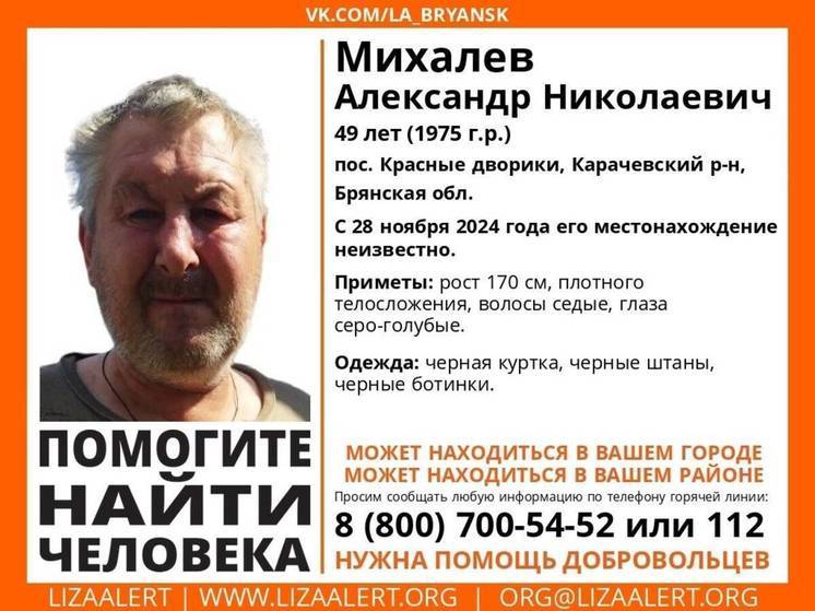 В Брянской области продолжаются поиски 49-летнего Александра Михалева