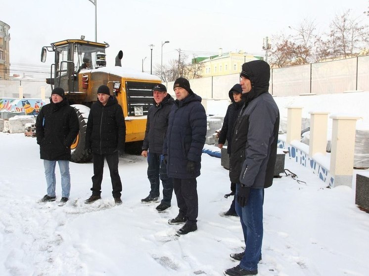 В Нижнем городском парке Рязани начали устанавливать детскую площадку