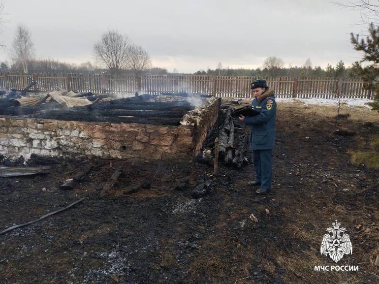 В деревне Петрушово Касимовского района сгорел дом