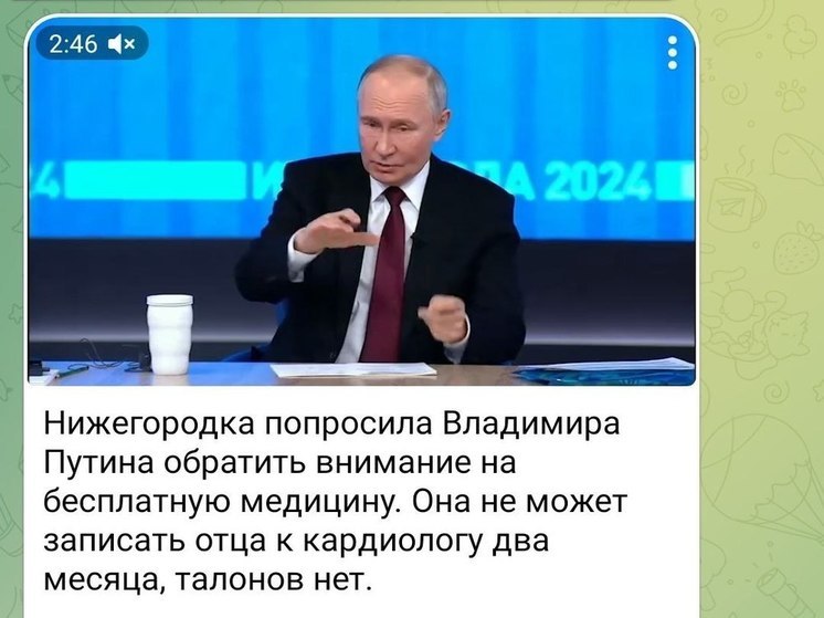 Нижегородка пожаловалась Путину на медицину