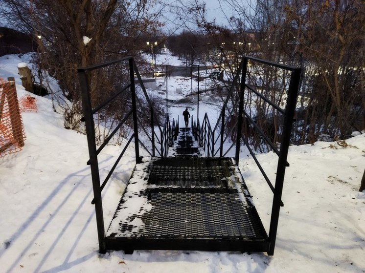 На улице Новослободской в Рязани восстановили лестницу