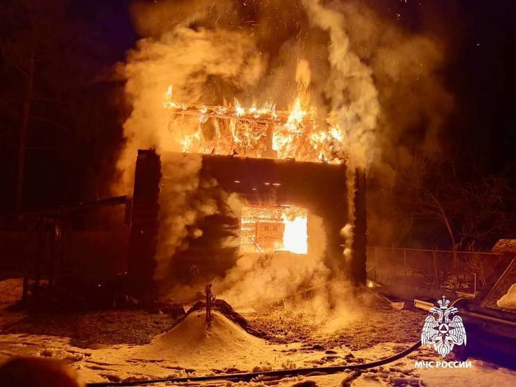 В Тверской области огонь уничтожил баню