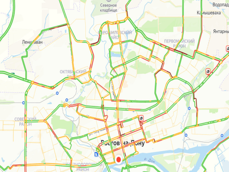 Ростов в конце рабочего дня сковали восьмибалльные пробки