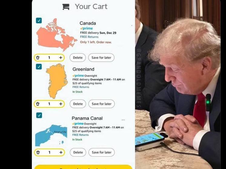 Сын Трампа опубликовал картинку о покупке отцом Канады и Гренландии