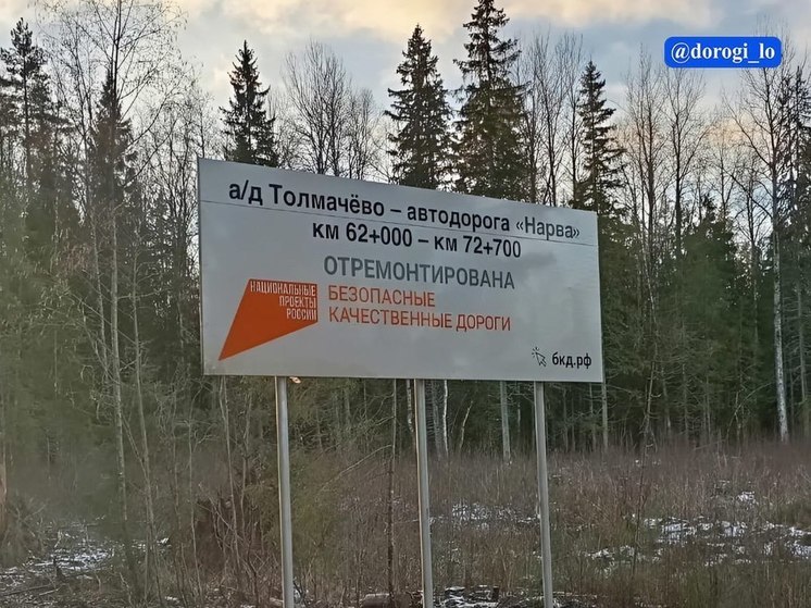 В Лужском районе обновили 10 километров автодороги Толмачево — «Нарва»