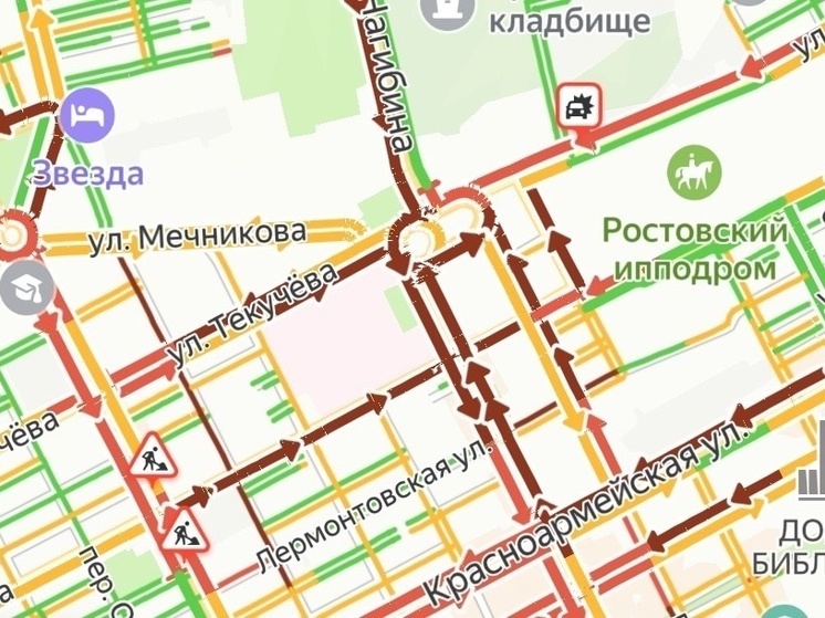 В донской столице вечером 24 декабря образовались 9-балльные пробки