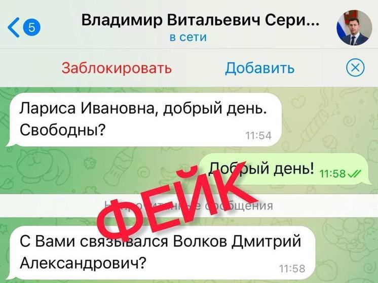 Мошенники создали в соцсетях профиль председателя липецкого облсовета