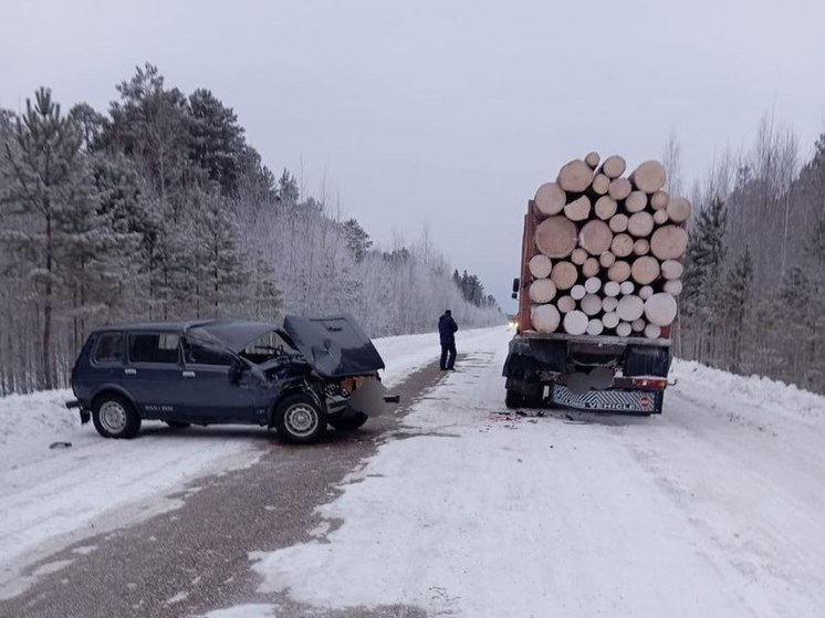 В Томской области водитель легкового автомобиля врезался в грузовик