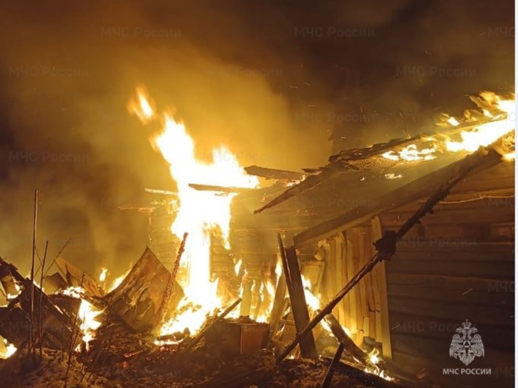 Спасатели тушили дом в деревне Волое