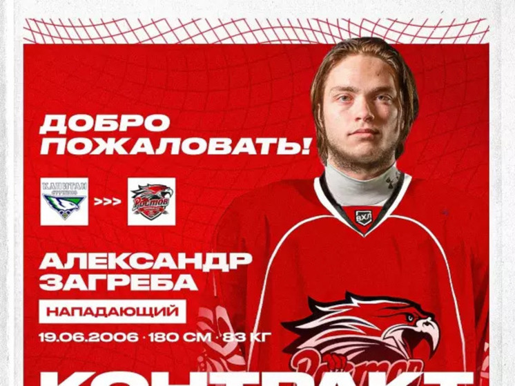 Ростовский хоккейный клуб подписал контракт с 18-летним нападающим