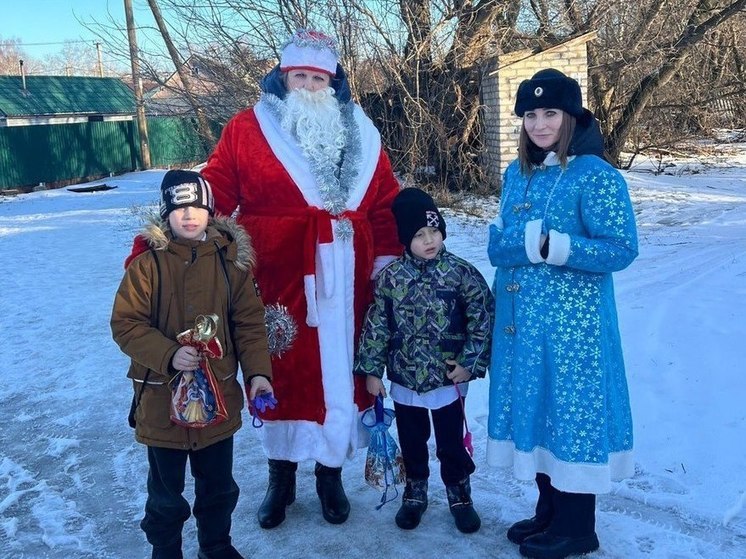 Рязанские полицейские поздравили детей в образе Деда Мороза и Снегурочки