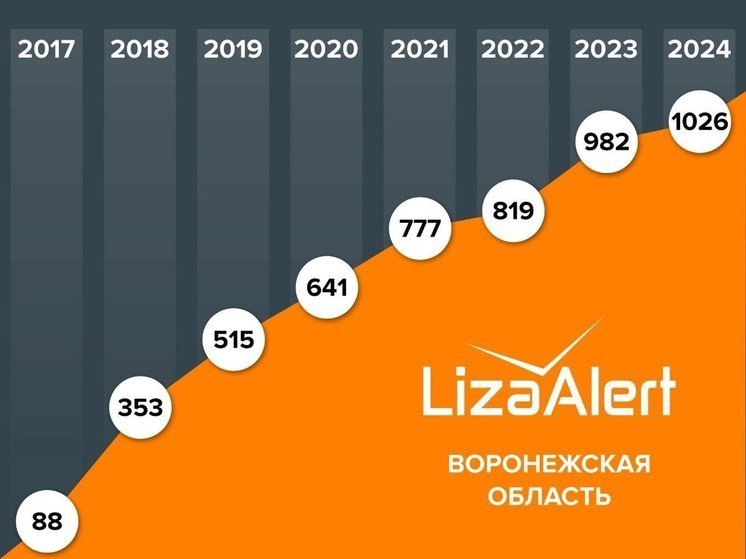 Воронежский отряд «ЛизаАлерт» принял за 2024 год 1026 заявок на поиск пропавших людей