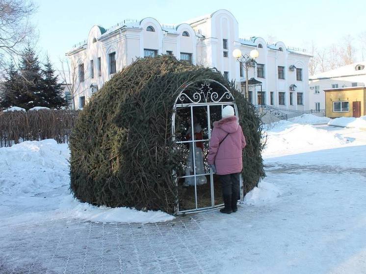 Улицы Биробиджана украсили рождественские вертепы