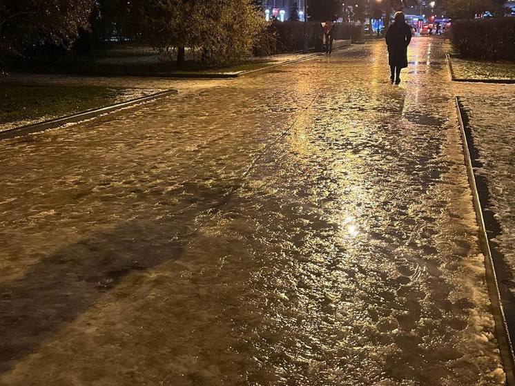 В Светлогорске на променаде образовался гололед из-за неубранного вовремя снега