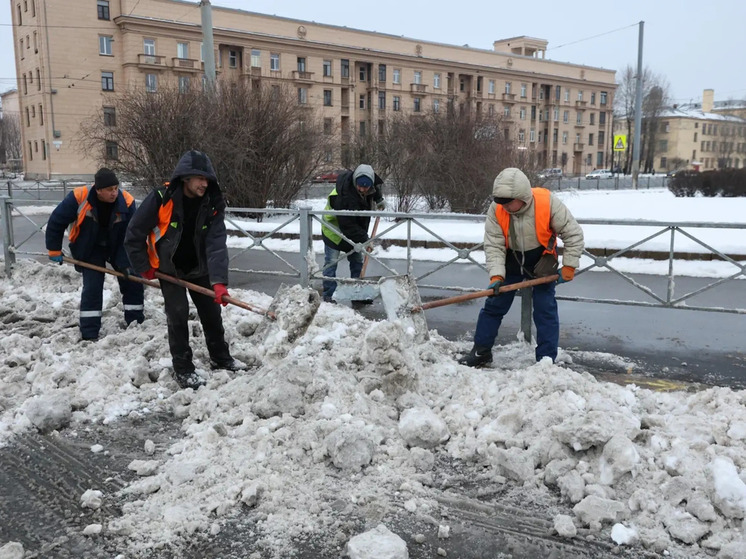 В Кировском и Красносельском районе вышло 170 коммунальщиков на уборку снега