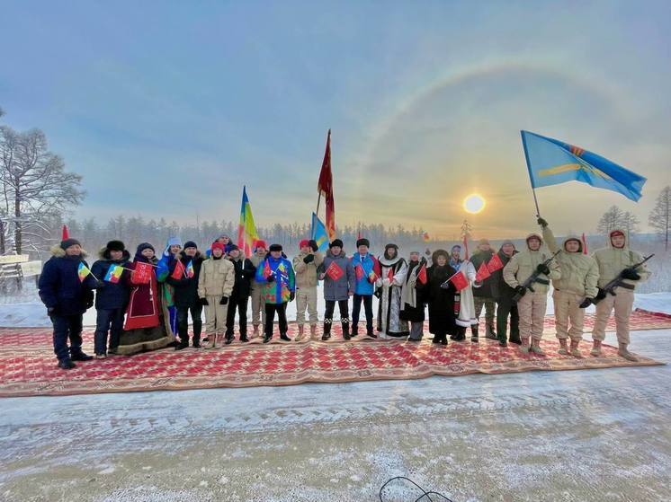 На границе Усть-Майского и Амгинского районов состоялась передача Знамени Победы