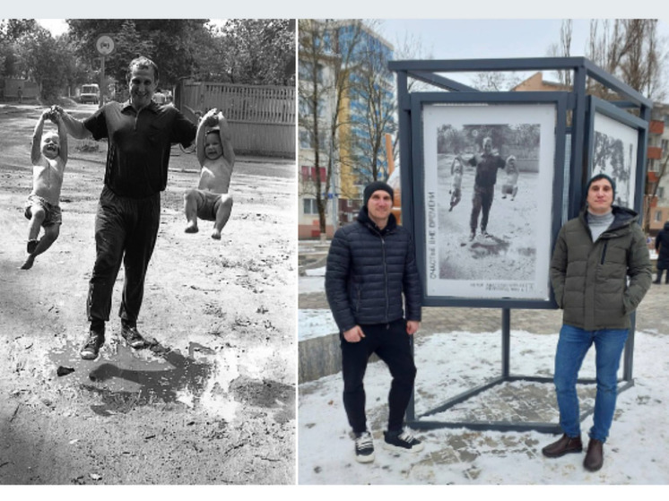 В Белгороде братья нашли свое детское фото на выставке «Счастье вне времени»