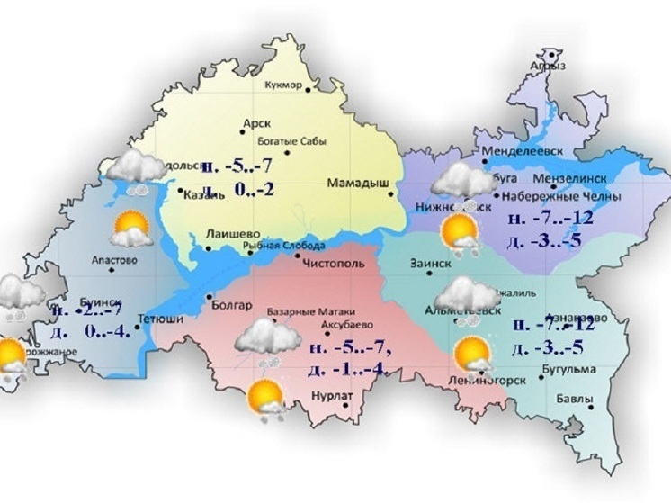 До 0 градусов потеплеет в Татарстане 18 января