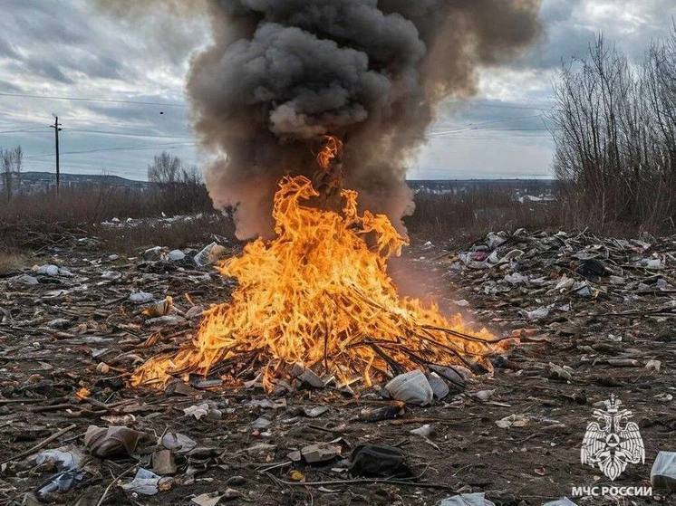 Под Орлом пожарные ликвидировали возгорание мусора