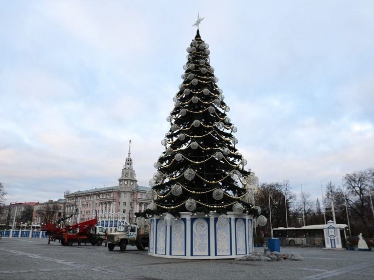 Новогодние украшения на площади Ленина в Воронеже уберут до конца января