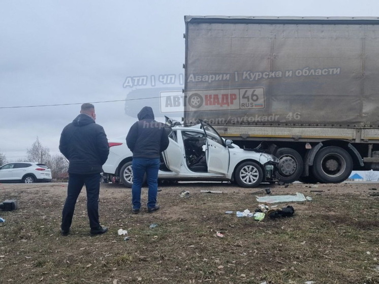 В Курской области в ДТП с грузовиком ранены водитель и пассажир легковушки