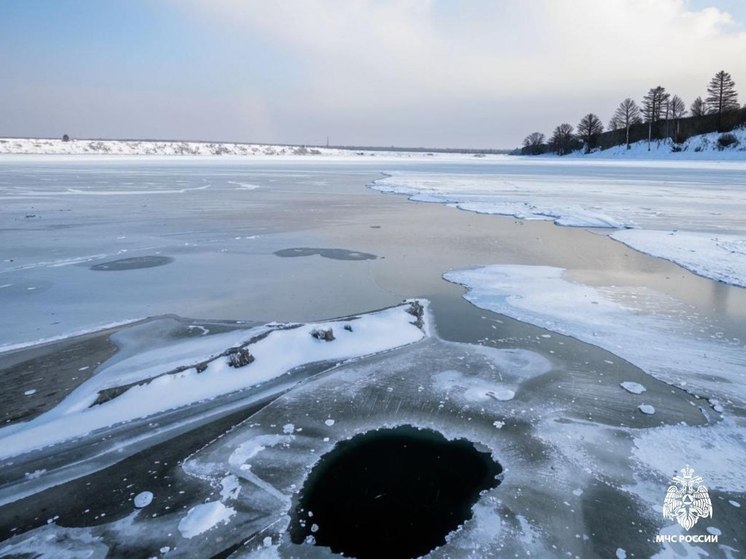 Две женщины и мужчина на снегоходе провалились под воду в Костромской области