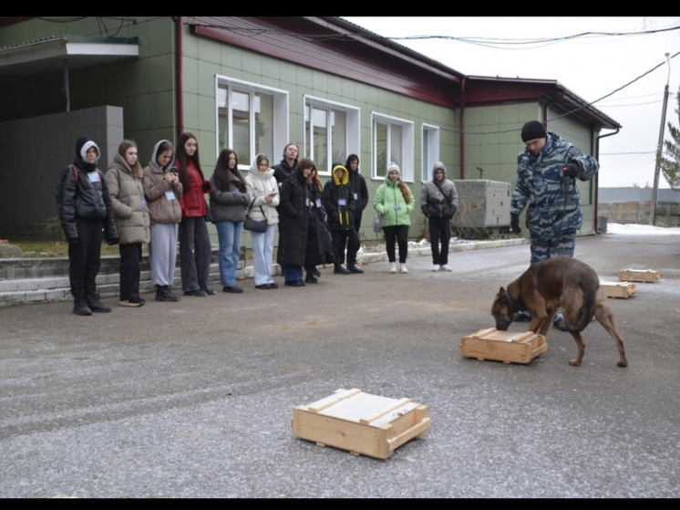 В Смоленске полицейские-кинологи рассказали участникам акции «Студенческий десант» об особенностях своей службы