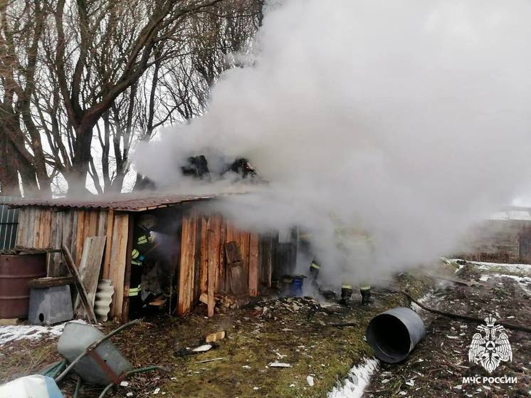 В Тверской области пожарные потушили горящую баню