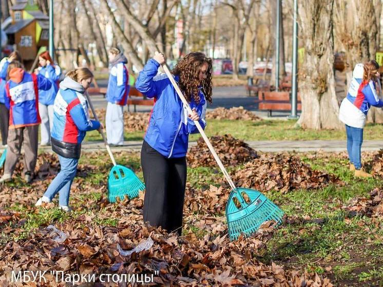 25 и 26 января в симферопольском парке имени Юрия Гагарина 150 бойцов Российских студенческих отрядов принимали участие в уборке и благоустройстве территории