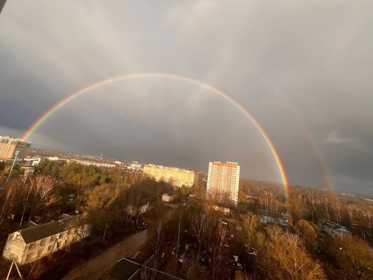 1 февраля в Тверской области шел град и показалась радуга