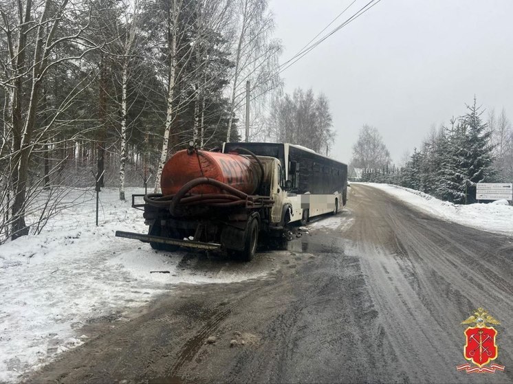 Авария с участием грузовика и автобуса в деревне Бор произошла из-за непогоды