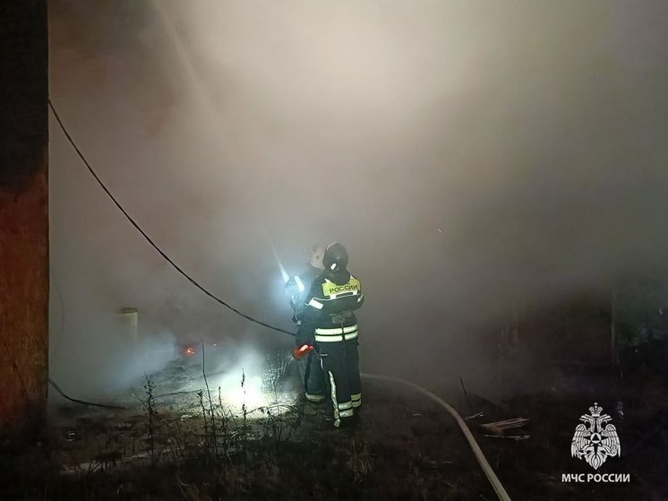 В Туле с пожаром в ангаре в Ильинке боролись 18 спасателей