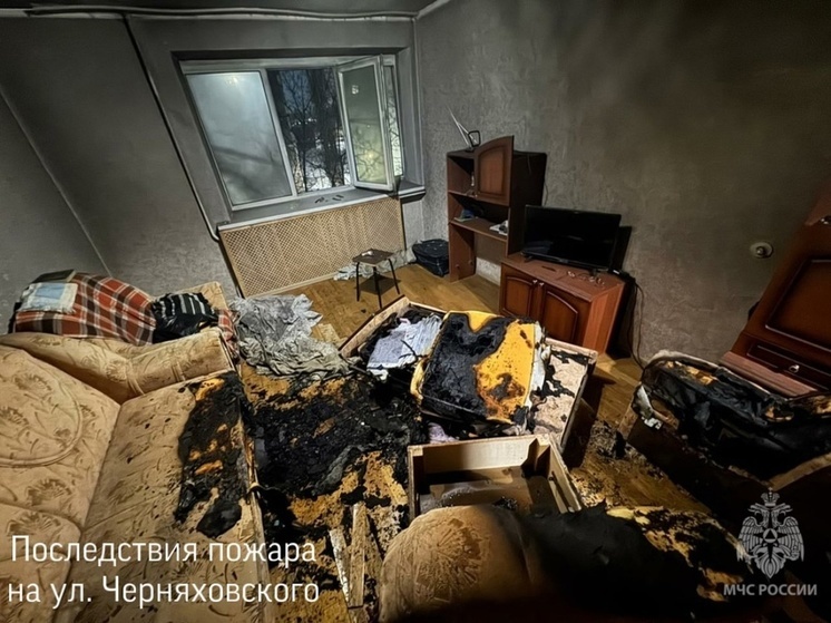 Курение стало причиной пожара на улице Черняховского в Курске