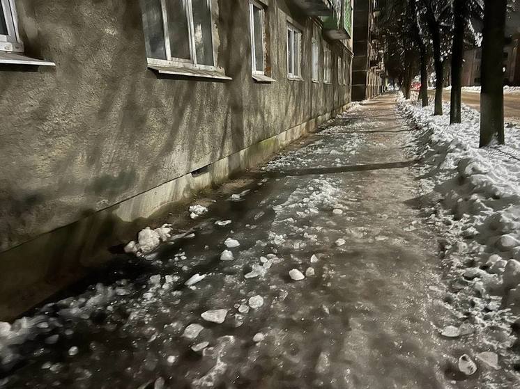 В Старой Руссе продолжают убирать сломанные деревья после снежного циклона