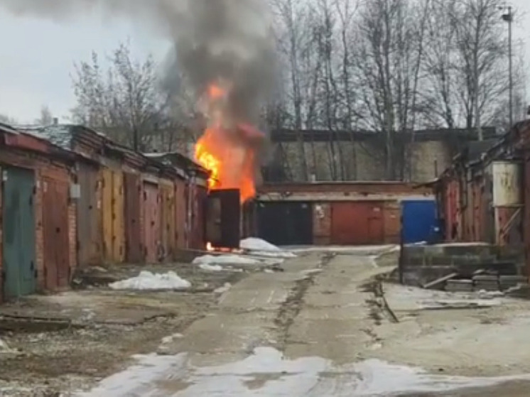 Гараж с иномаркой сгорел в подмосковном Солнечногорске