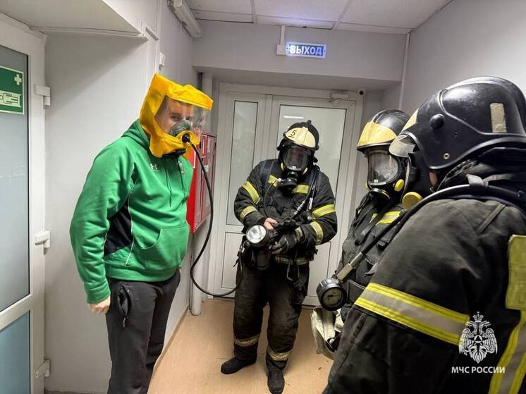 Пожарные потренировались вызволять из дымовой ловушки в Боровичах