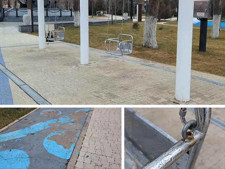 Благоустроенная территория в Астрахани пришла в упадок, не успев открыться