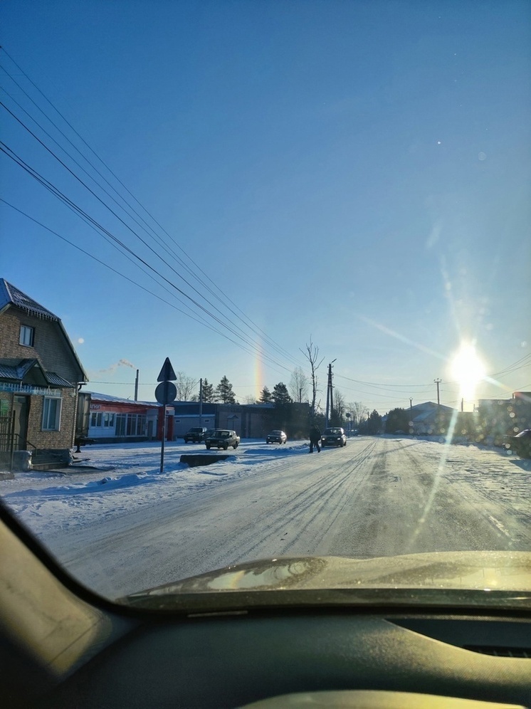 Утром в Оленино сфотографировали гало